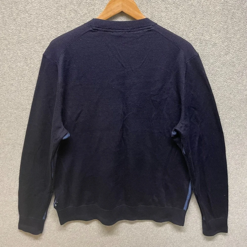 Ted Baker London Mens Pullover Sweater Navy Crew Neck Comfy Long Sleeve 6 US 2XL